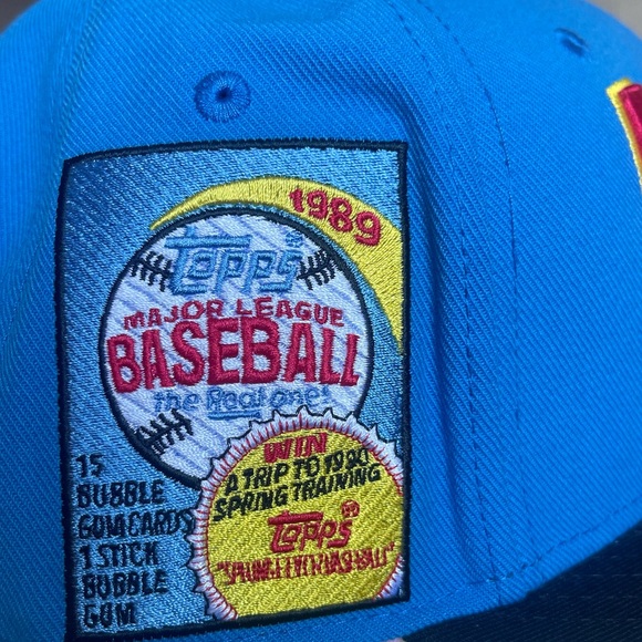 HOUSTON ASTROS x TOPPS Mitchell & Ness Cooperstown Collection Fitted Cap 7 3/8 - Picture 3 of 5
